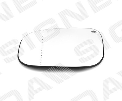 Стекло зеркала с подставкой - (слева) volvo c70, 07 - 09, volvo s40/v50, - 09, volvo s60, 06 -, volvo s80, - 09, с обогревом, aspherical - Signeda SVVM1017EL