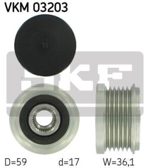 Шків генератора Fiat Ducato 2.3/3.0JTD 06-, 6PK - SKF VKM 03203