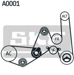 Поликлиновой ременный комплект - SKF VKMA 31051