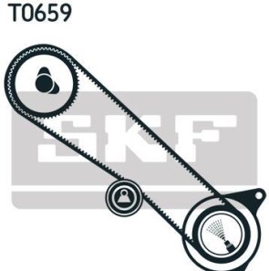 Комплект ГРМ (ремінь + ролик) - (1356819176, 13568YZZ17, 1356817021) SKF VKMA91708