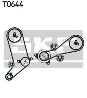 Комплект ГРМ, пас+ролик+помпа - SKF VKMC012582