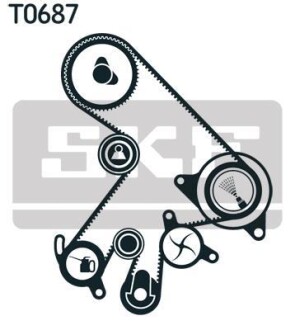 Комплект ГРМ, пас+ролик+помпа - ((1350564011, 1350564012, 1350564021)) SKF VKMC91720