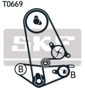 Комплект водяного насоса / зубчатого ремня - (19200P0A003) SKF VKMC 93600