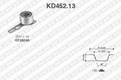 Ntn-snr - ремкомплект ременя грм - SNR NTN KD452.13