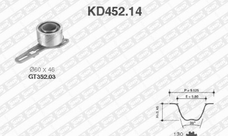 Комплект ремня ГРМ - (6195101S1, 6195101) SNR NTN KD452.14