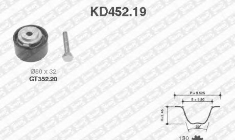 Комплект ремня ГРМ - SNR NTN KD452.19