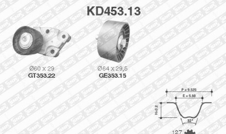 Комплект ремня ГРМ - SNR NTN KD453.13