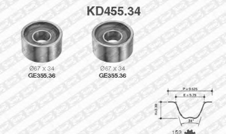 Комплект ремня ГРМ - SNR NTN KD455.34