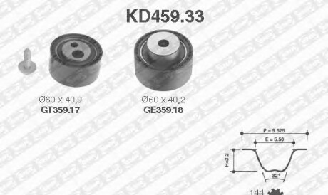 Комплект ремня ГРМ - SNR NTN KD459.33