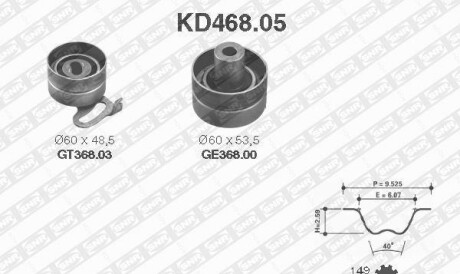 Комплект ремня ГРМ - (13070V7203, 13070V7201) SNR NTN KD468.05