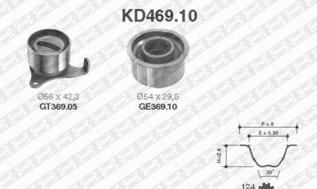 Комплект ремня ГРМ - (1356811008, 1356811080, 1356811081) SNR NTN KD469.10