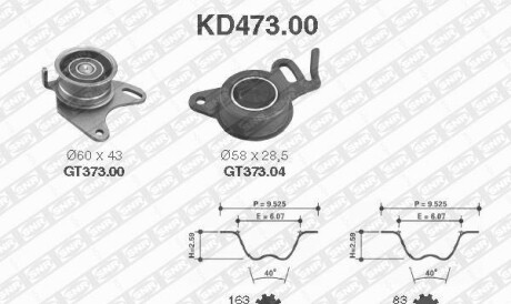 Комплект ремня ГРМ - (md050119, md050175, md152622) SNR NTN KD473.00