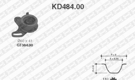 Комплект ремня ГРМ - SNR NTN KD484.00