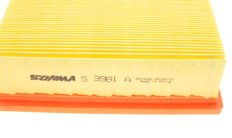 Фото 3 - Воздушный фильтр SOFIMA S 3981 A (S3981A)