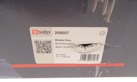 Фото 2 - Тормозной диск Solgy 208007