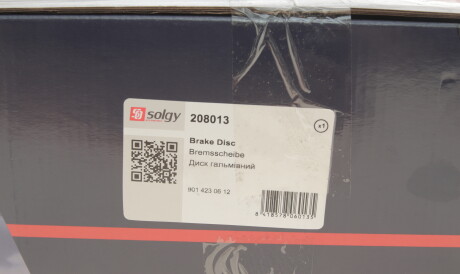 Фото 2 - Тормозной диск Solgy 208013