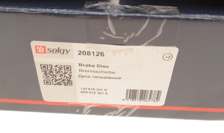 Фото 3 - Тормозной диск Solgy 208126