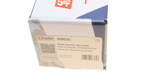 Фото 3 - Гальмівні колодки Solgy 209028