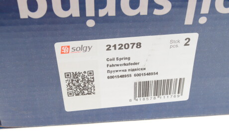 Фото 3 - Пружина підвіски Solgy 212078