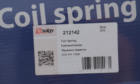 Фото 2 - Пружина підвіски Solgy 212142