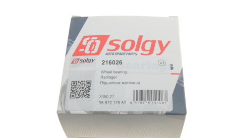 Фото 2 - Підшипник маточини Solgy 216026