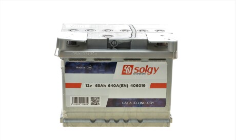 Акумуляторна батарея 65Ah/640A (242x175x190/+R) - (5600KH, 5600TJ, 5600JY) Solgy 406019