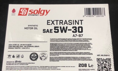 Фото 2 - Моторное масло Solgy 504014