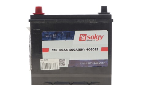 Аккумуляторная батарея 60Ah/500A (230x172x222/+L) Азія (зберігання на складі 18 міс.) - ((400129979, 82110AJ021, DP370APU060CH1U, E37104A060, LP370APE060CH1)) Solgy DSC_406025