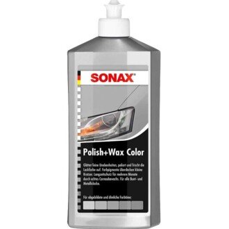 Цветной полироль для кузова Polish & Wax Color NanoPro серый, 500мл - SONAX 296300 (фото 1)