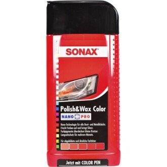 Цветной полироль Polish & Wax Color NanoPro (с карандашом), 500мл - SONAX 296400