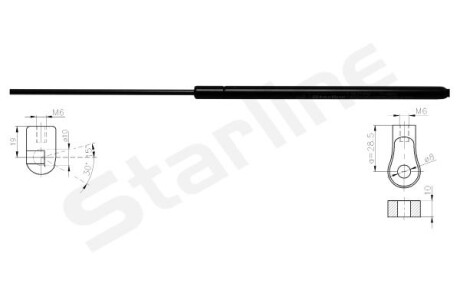 Газова пружина, кришка капота - ((4A0823359B, 4A0823359C, 4B3823359)) STARLINE 12.26.805