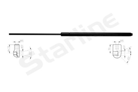 Газова пружина, багажник/кузов - ((4B9827552A, 4B9827552G)) STARLINE 12.28.801