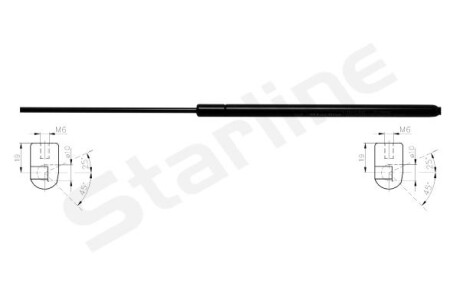 Газова пружина, багажник/кузов - ((4B9827552A, 4B9827552G)) STARLINE 12.28.803