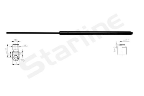 Газова пружина, кришка капота - STARLINE 2814800