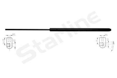 Газова пружина, заднє скло - (55394245AD, 68025357AA, K55394245AA) STARLINE 68.17.806