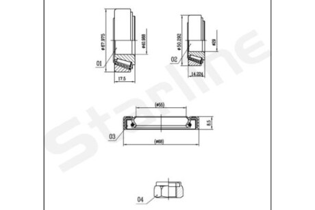 Подшипник ступицы колеса, к-кт. - (251407641D, 251407641A) STARLINE LO.00.802