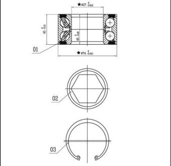 Подшипник ступицы колеса, к-кт. - (1604292, 90235281, 90486468) STARLINE LO01326