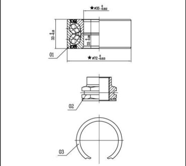 Подшипник ступицы колеса, к-кт. - (46528566, 46773659, 7555466) STARLINE LO 01438