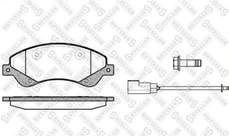 Комплект тормозных колодок, дисковый тормоз - STELLOX 1262 002-SX