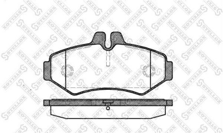 Комплект тормозных колодок, дисковый тормоз - STELLOX 744 000B-SX
