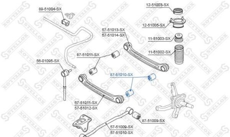 87-51010-SX_сайлентблок зад. рычага наружн.! \ Hyundai Accent all 99> - (5521925100, 5521925000) STELLOX 8751010SX