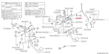 Выключатель фонаря сигнала торможения - (83370AA010, 83370AA000, 83311FJ001) SUBARU 83370AA001 (фото 1)