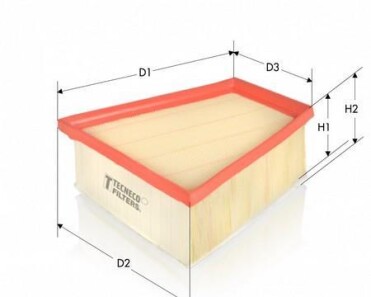 Фільтр повітряний (з фільтром додат. очистки) Renault Megane 15-, Scenic 16- - Tecneco AR22014PM-S