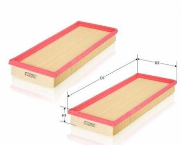 (К-кт 2 шт.) Фiльтр повiтряний DB MB C-Class (W203) 00- MB S-CLAS - Tecneco AR3698PMX2