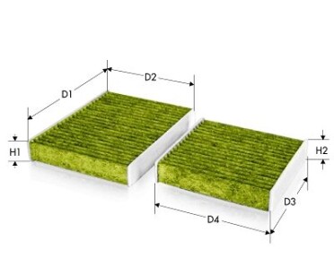 Фільтр салону антибактер. Citroen C3 1.4 09-/Peugeot 207 06- - Tecneco CKA10205-2