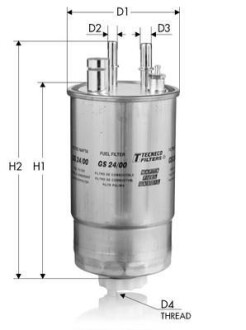 Паливний фільтр - (1542785, 1578143) Tecneco GS2400