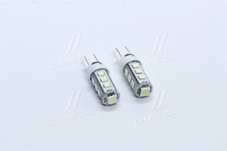 Лампа LED б / ц габарит і панель приладів T10 13SMD W5W 12V WHITE 2шт. блістер <> - TEMPEST TP-212T10-12V