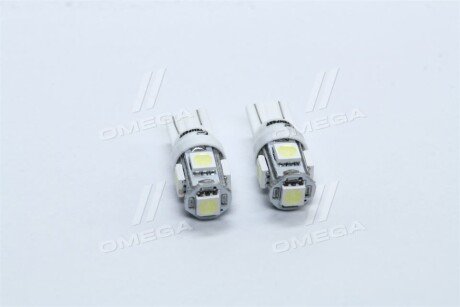 Лампа LED б / ц габарит і панель приладів T10 5SMD W5W 12V WHITE 2шт. блістер <> - TEMPEST TP-214T10-12V