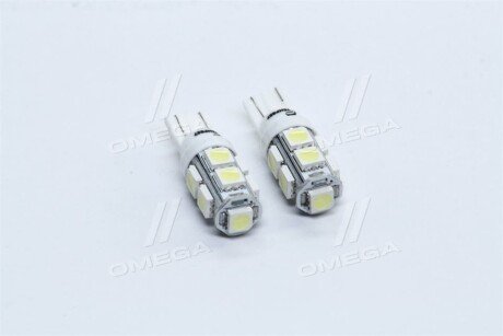 Лампа LED б / ц габарит і панель приладів T10 9SMD W5W 12V WHITE 2шт. блістер <> - (7160798, 63217160798, N000000003598) TEMPEST TP-215T10-12V