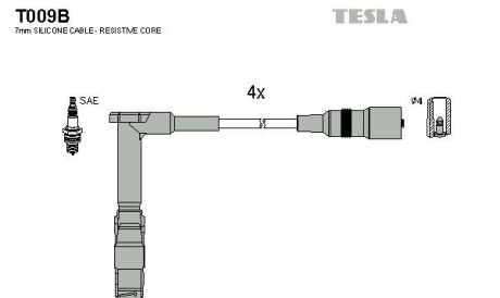 К-кт дротів в/в MB C180 200 220 E200 220 1.8 2.0 2.2 92-01 - TESLA T009B